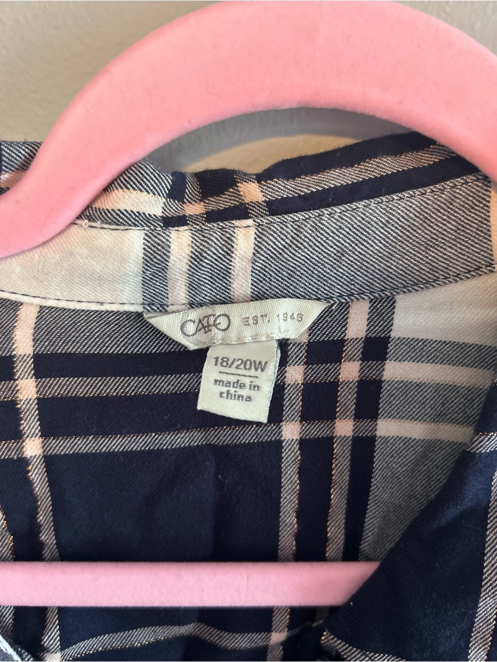 Cato Black, White & Gray Plaid Button-Down Shirt - Picture 3 of 3